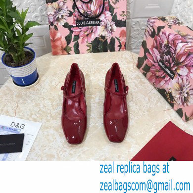 Dolce  &  Gabbana Heel 6.5cm Patent Leather Mary Janes Red with DG Karol Heel 2021